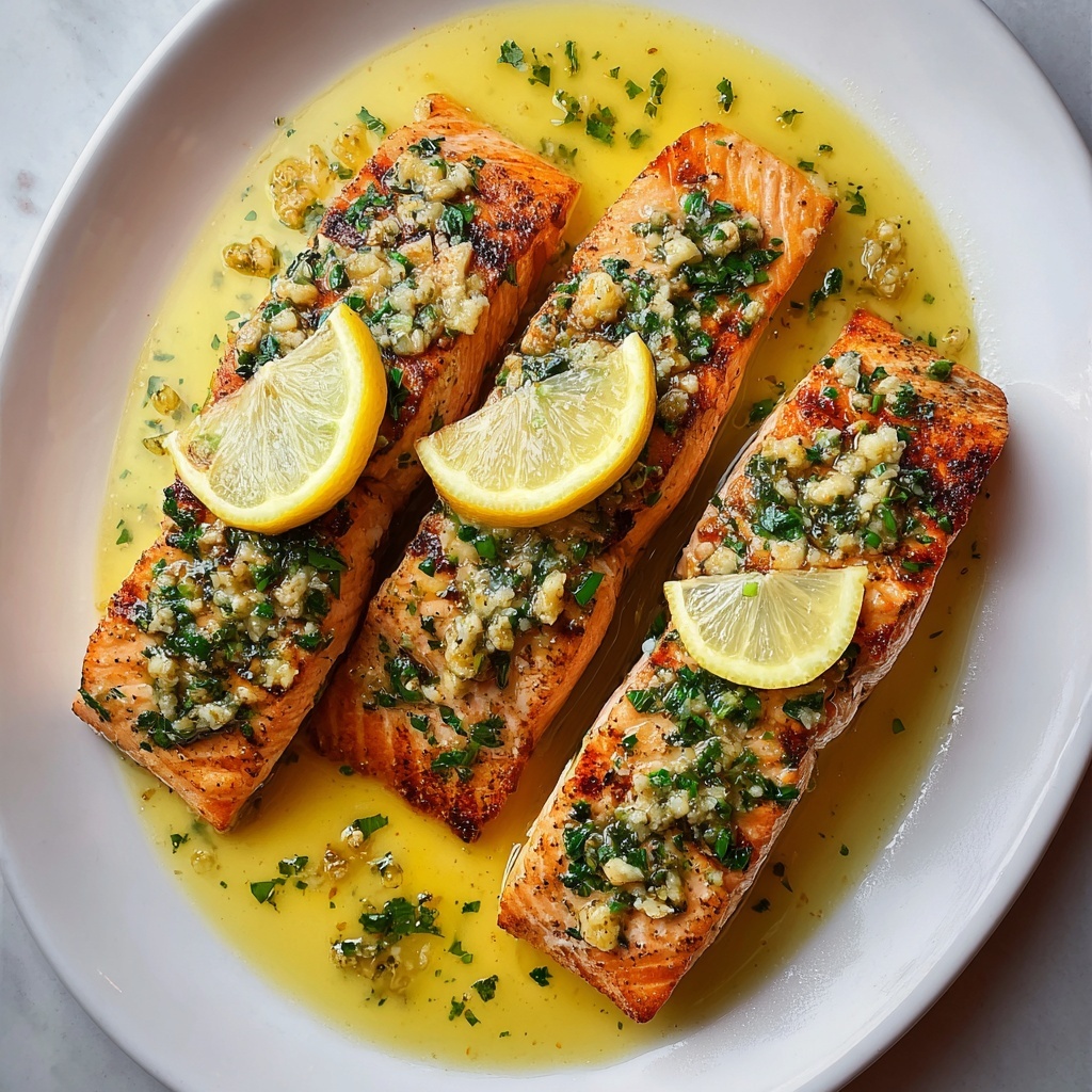 Salmon with Garlic Lemon Butter Sauce Recipe - Recipe Image
