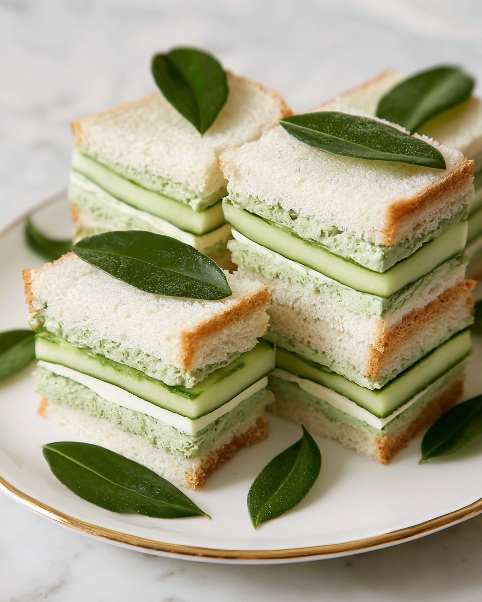 Cucumber Sandwiches with Cream Cheese and Fresh Herbs Recipe - Recipe Image