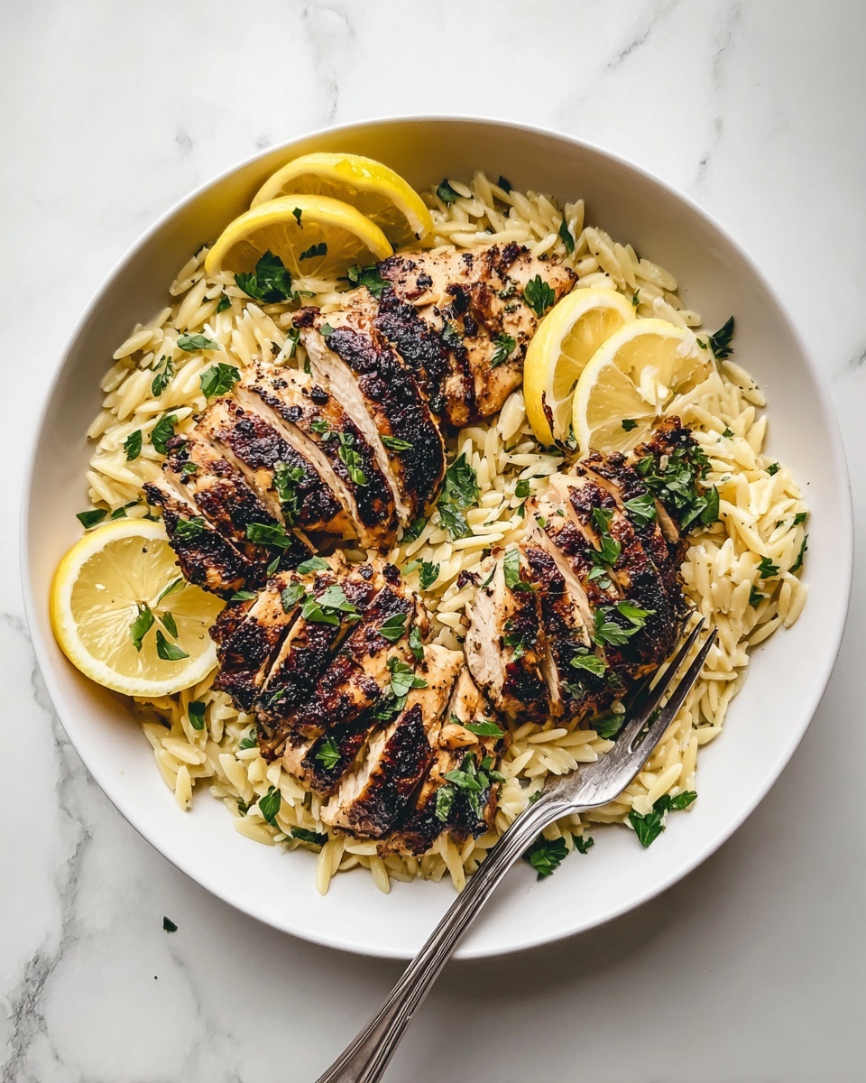 Lemon Pepper Chicken with Creamy Orzo Recipe - Recipe Image
