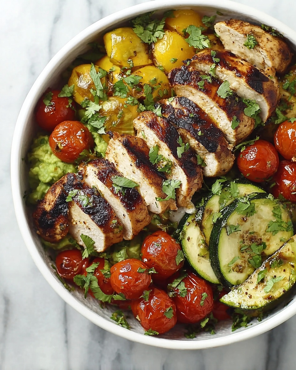 Grilled Chicken with Fresh Avocado Tomato Salad Recipe - Recipe Image
