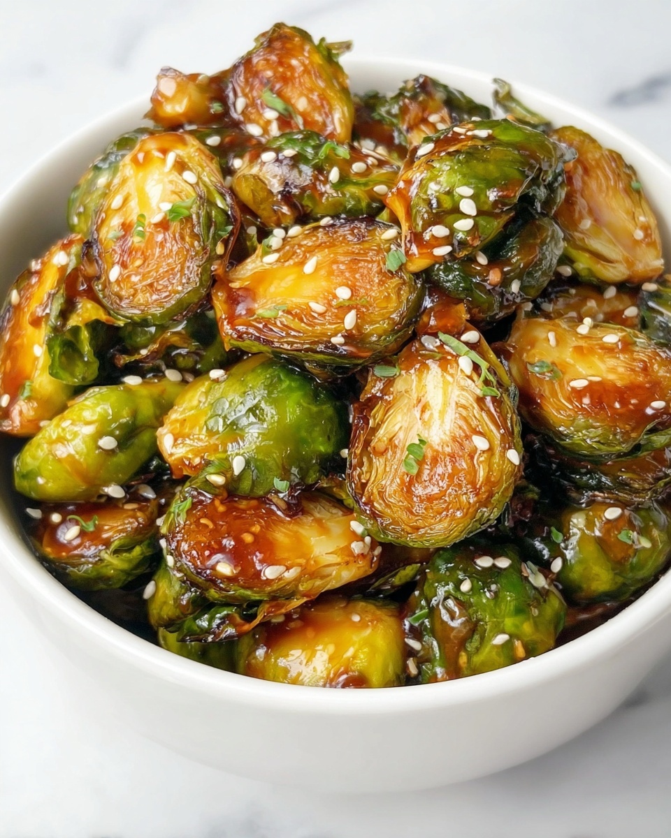 Sweet and Savory Sticky Brussels Sprouts Stir Fry Recipe - Recipe Image