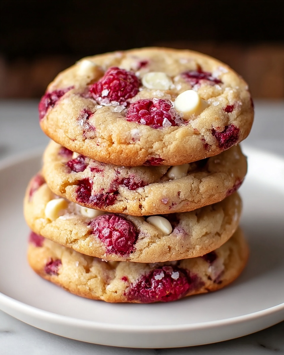 Gooey Raspberry White Chocolate Cookies Recipe - Recipe Image