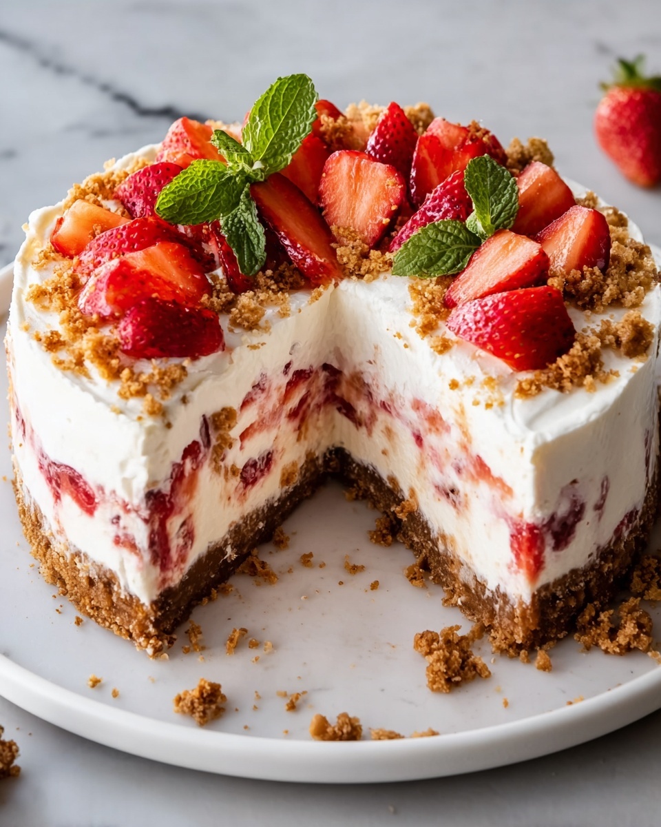 Irresistible Strawberry Crunch Cheesecake Recipe - Recipe Image