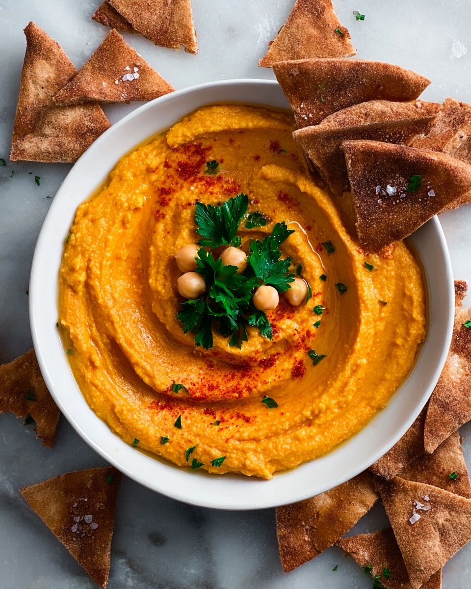 Roasted Red Pepper and Sriracha Hummus Recipe - Recipe Image