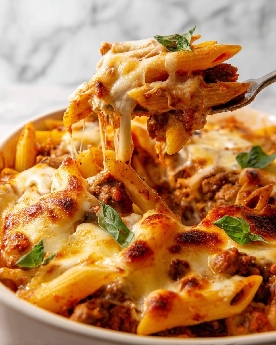 Cheesy Baked Mostaccioli with Sausage and Ricotta Recipe - Recipe Image