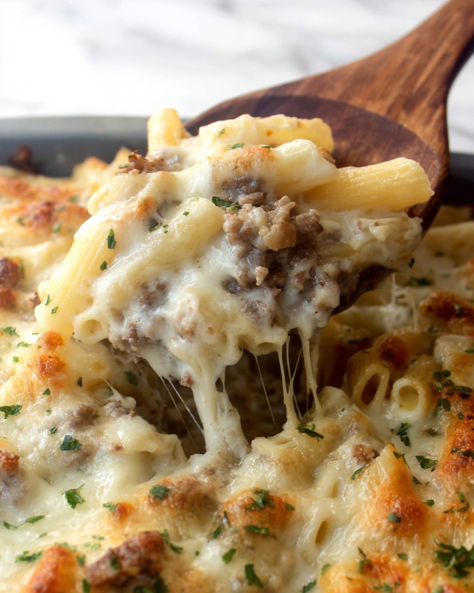 Ground Beef Alfredo Bake Recipe - Recipe Image