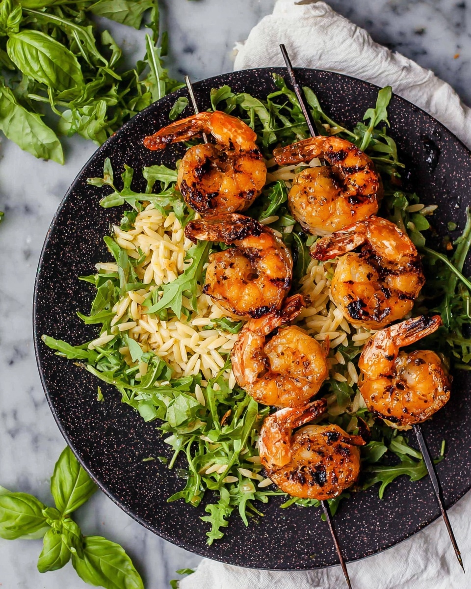 Grilled Shrimp, Orzo, and Arugula Salad Recipe - Recipe Image