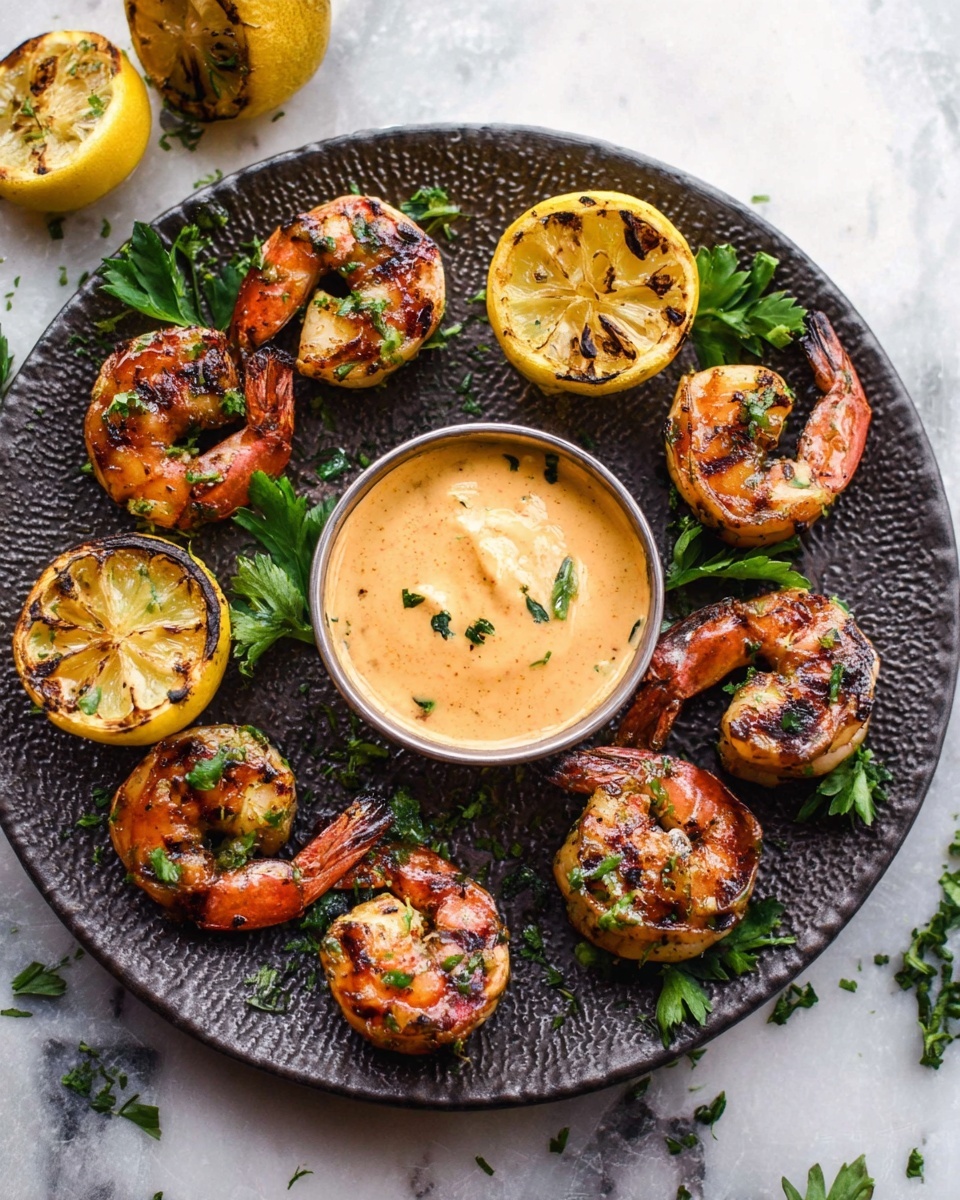 Grilled Garlic Jumbo Shrimp with Citrus Dipping Sauce Recipe - Recipe Image
