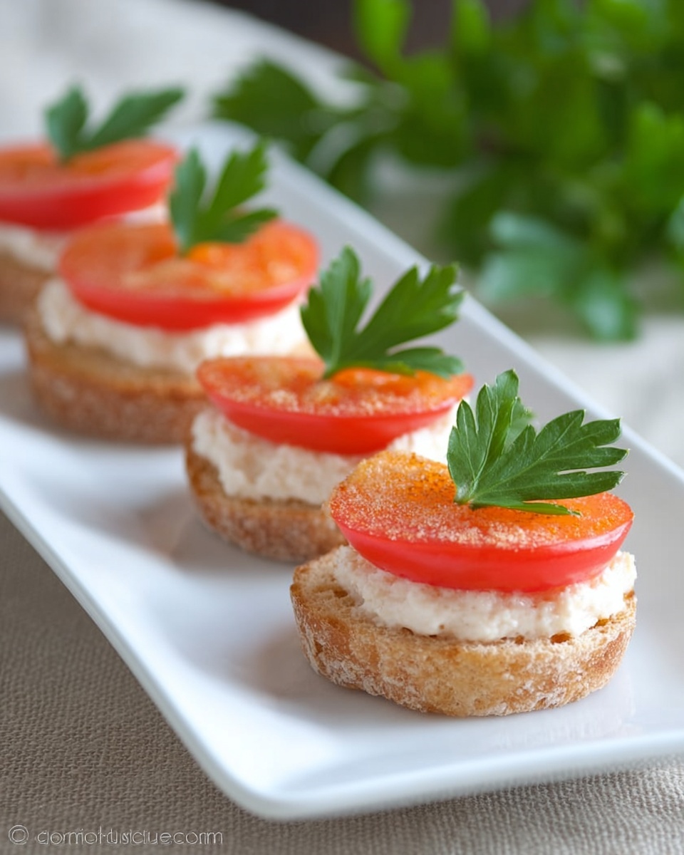 Gouda and Tomato Tea Sandwiches Recipe - Recipe Image
