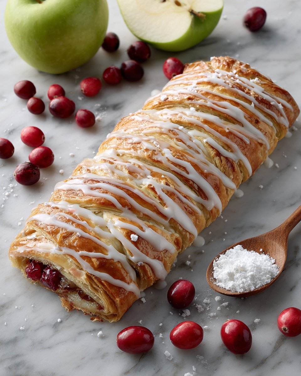 Apple Cranberry Danish Braid Recipe - Recipe Image