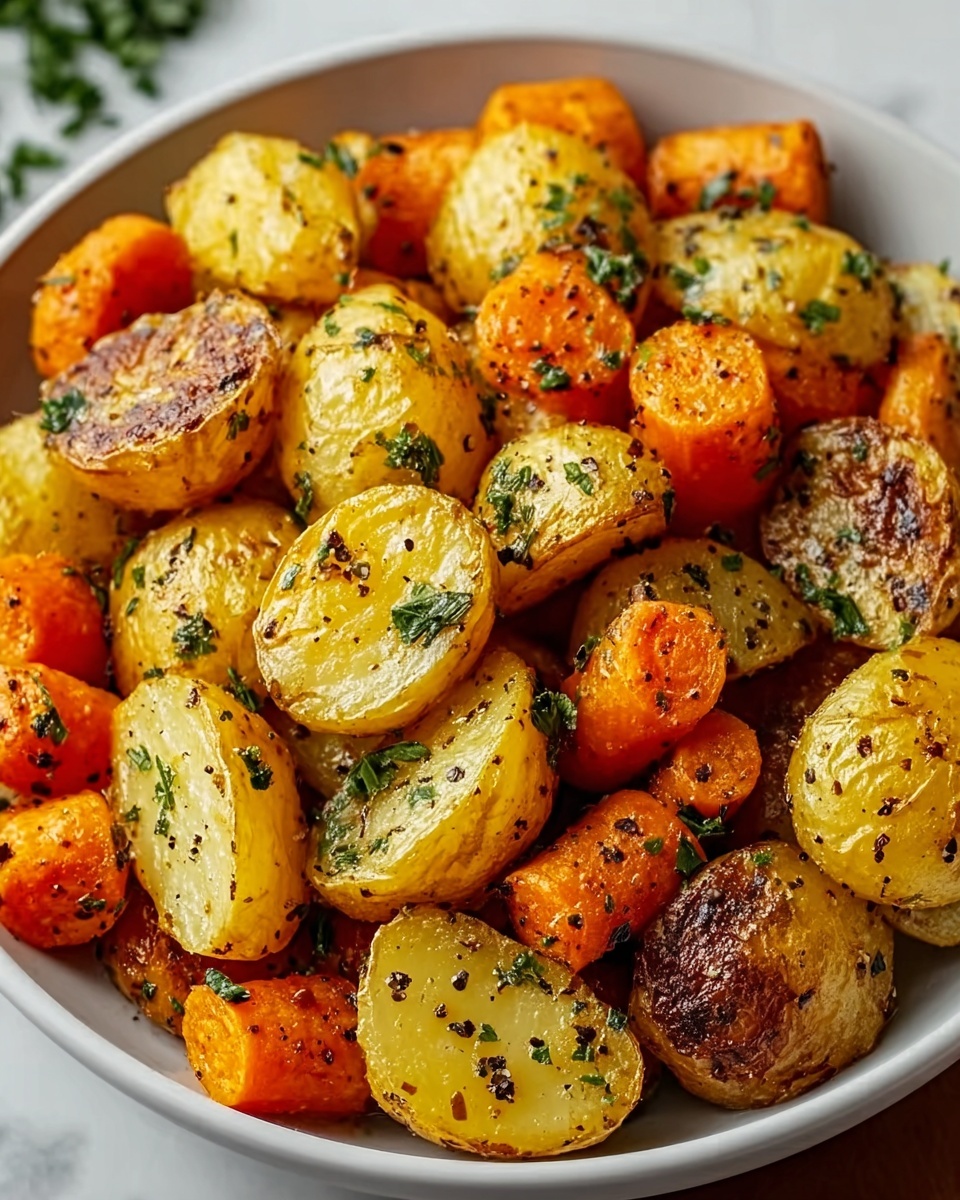 Garlic Herb Roasted Potatoes, Carrots, and Zucchini Recipe - Recipe Image
