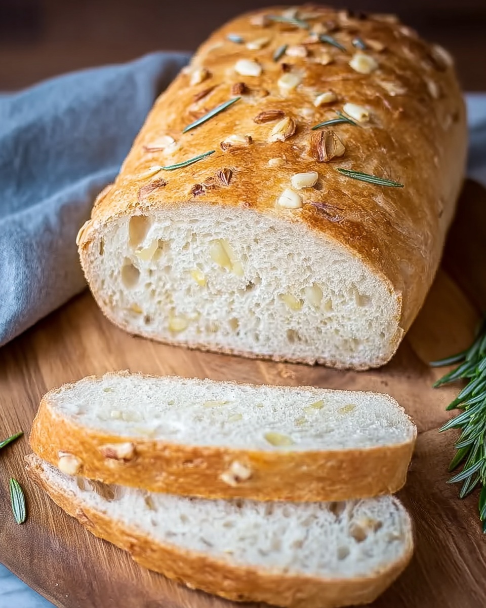 No-Knead Rosemary Garlic Bread Recipe - Recipe Image