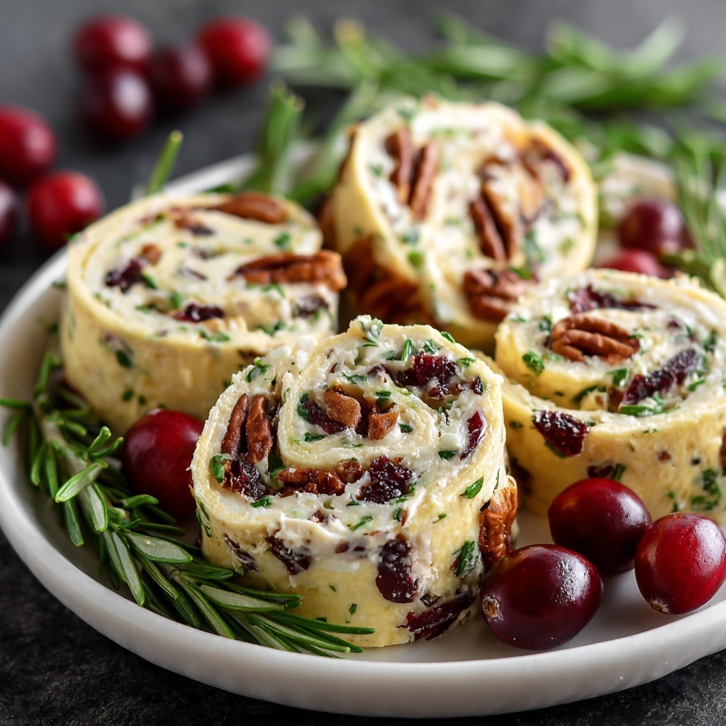Savory Christmas Cranberry Roll-Ups Recipe - Recipe Image
