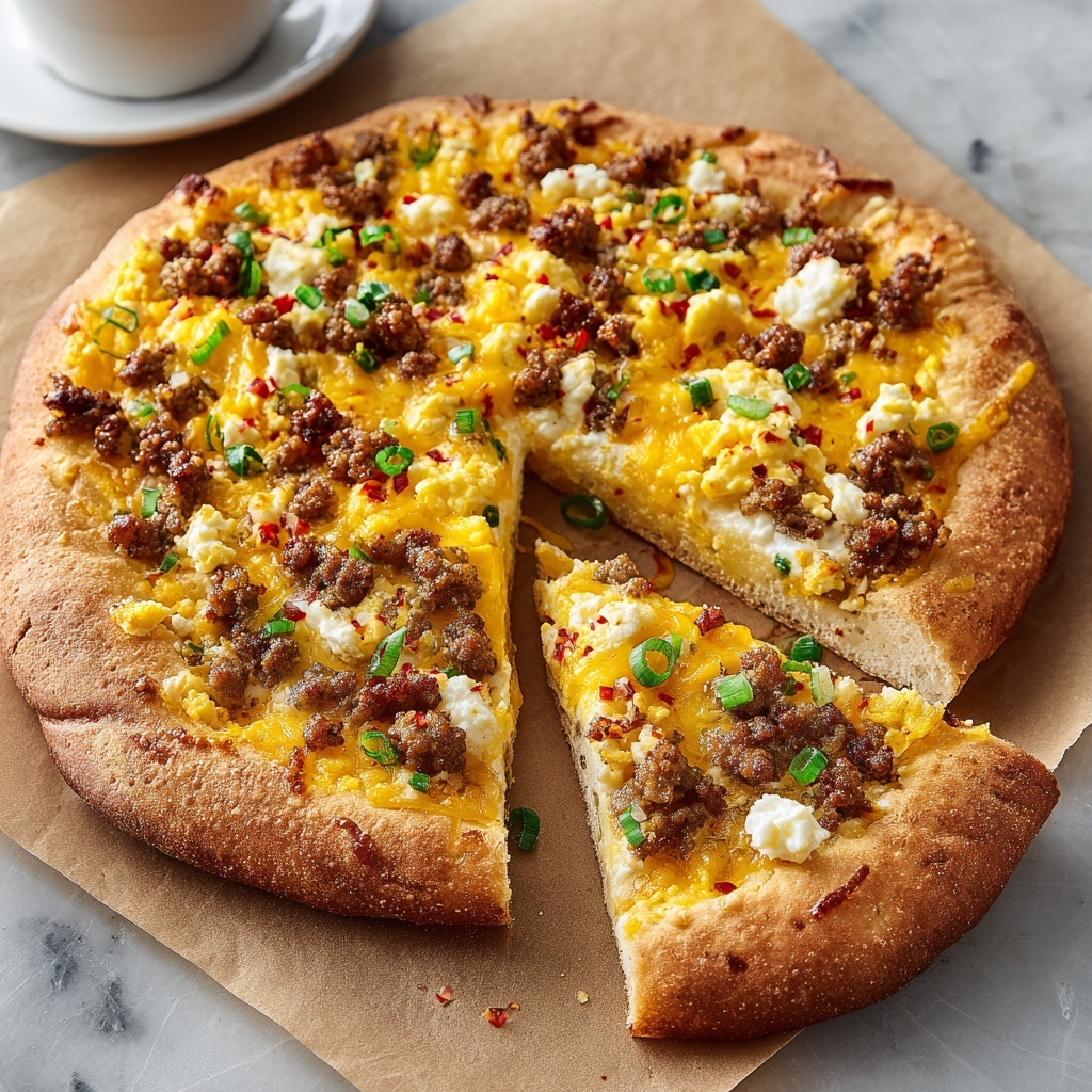 Morning Bliss Sausage & Cheese Breakfast Pizza Recipe - Recipe Image