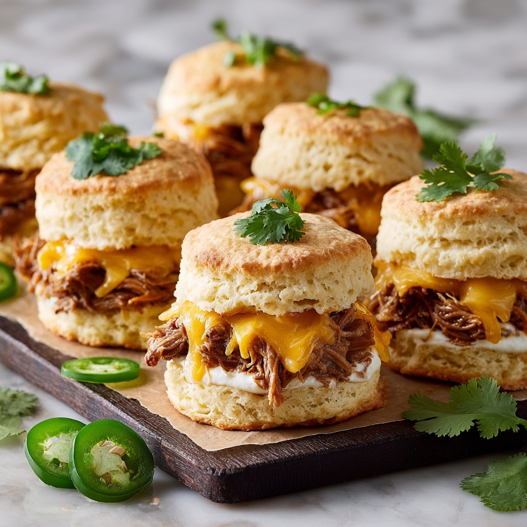 Mini Chicken Queso Biscuit Sliders : Melty, Bold & Bite-Sized Recipe - Recipe Image
