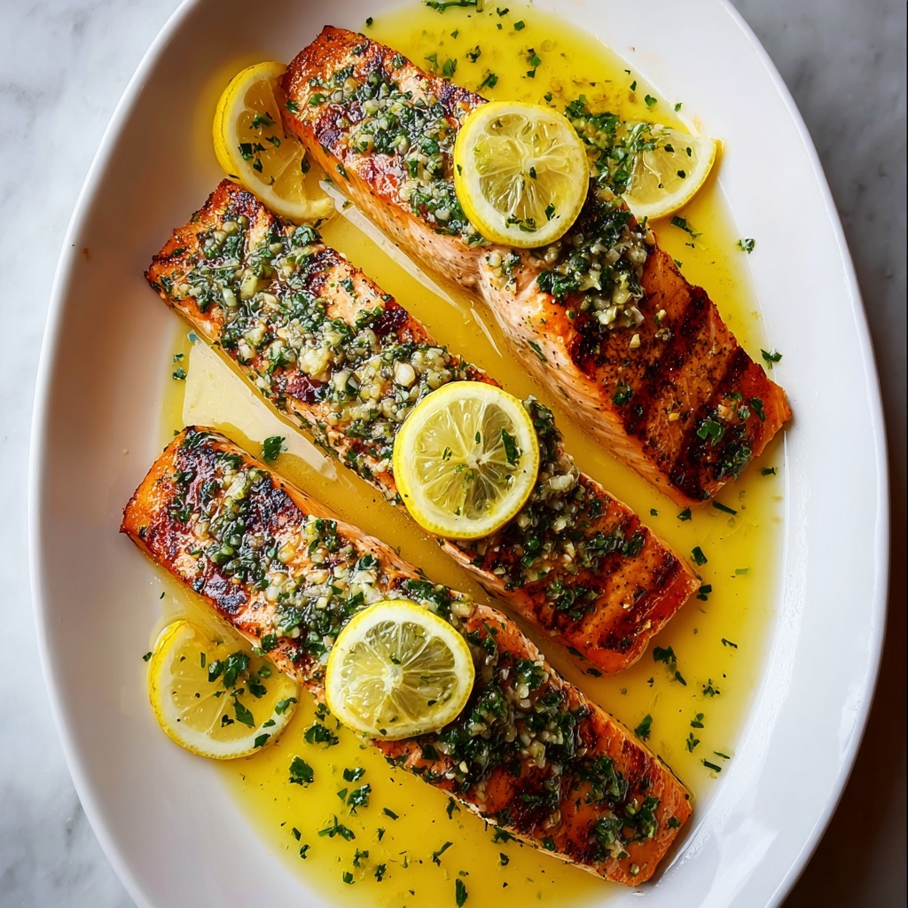 Salmon with Garlic Lemon Butter Sauce Recipe - Recipe Image