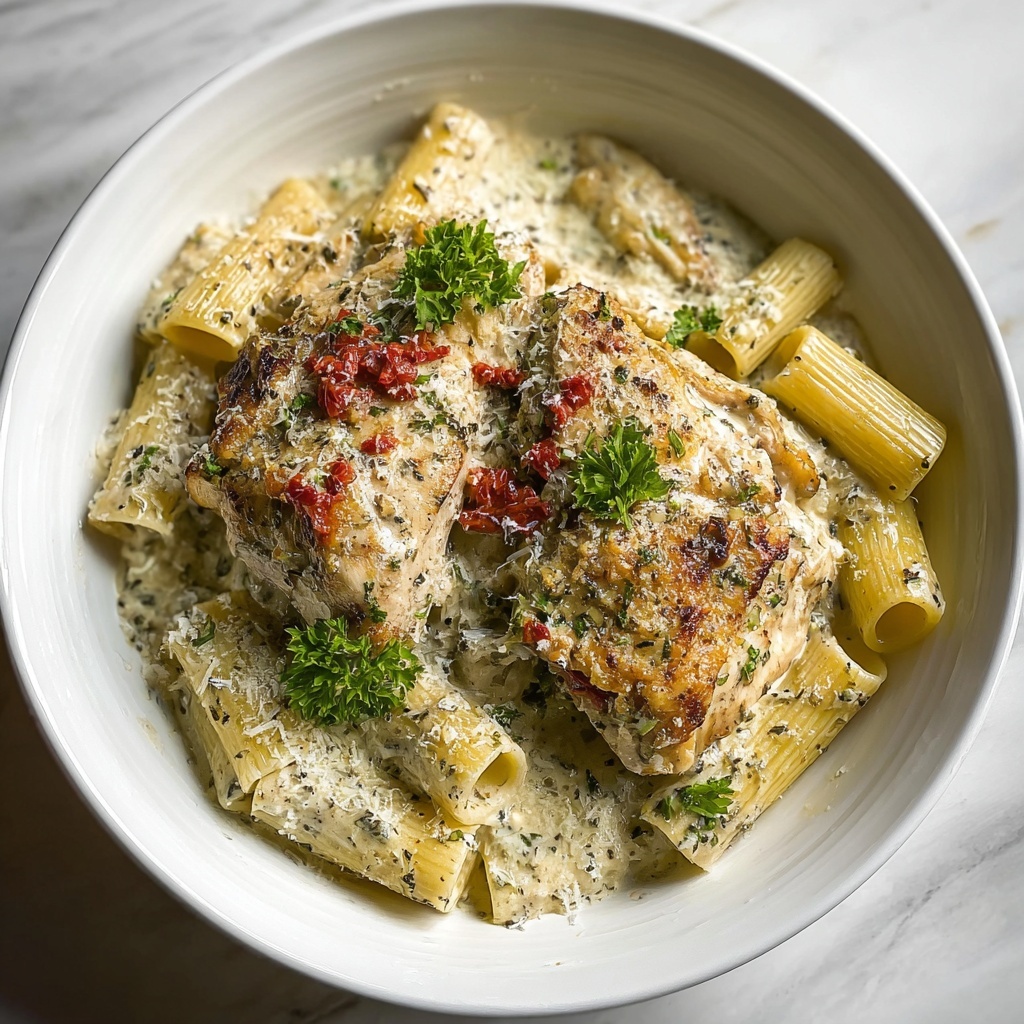 Crockpot Garlic Parmesan Chicken Pasta Recipe - Recipe Image