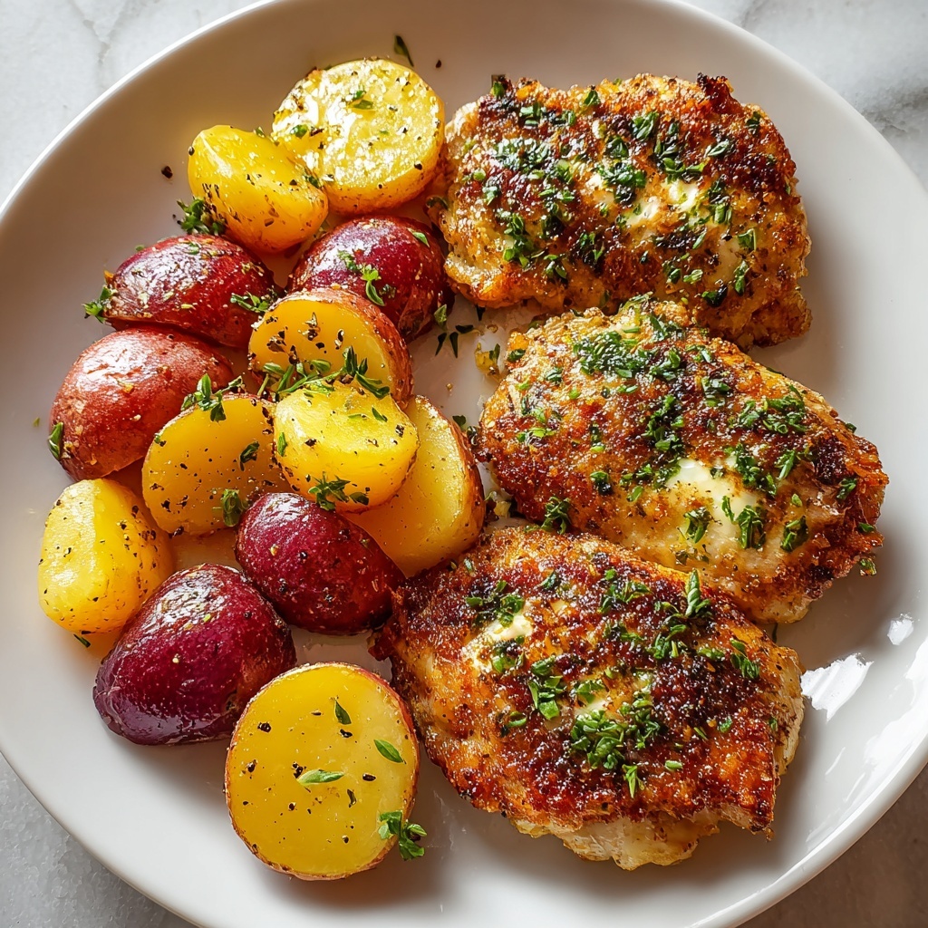 Garlic Parmesan Chicken and Potatoes Recipe - Recipe Image