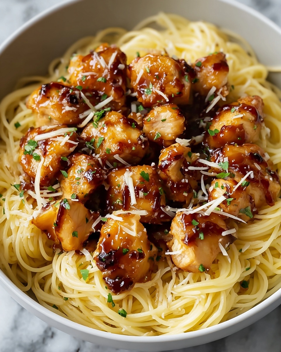 Garlic Butter Chicken Bites with Creamy Parmesan Pasta Recipe - Recipe Image