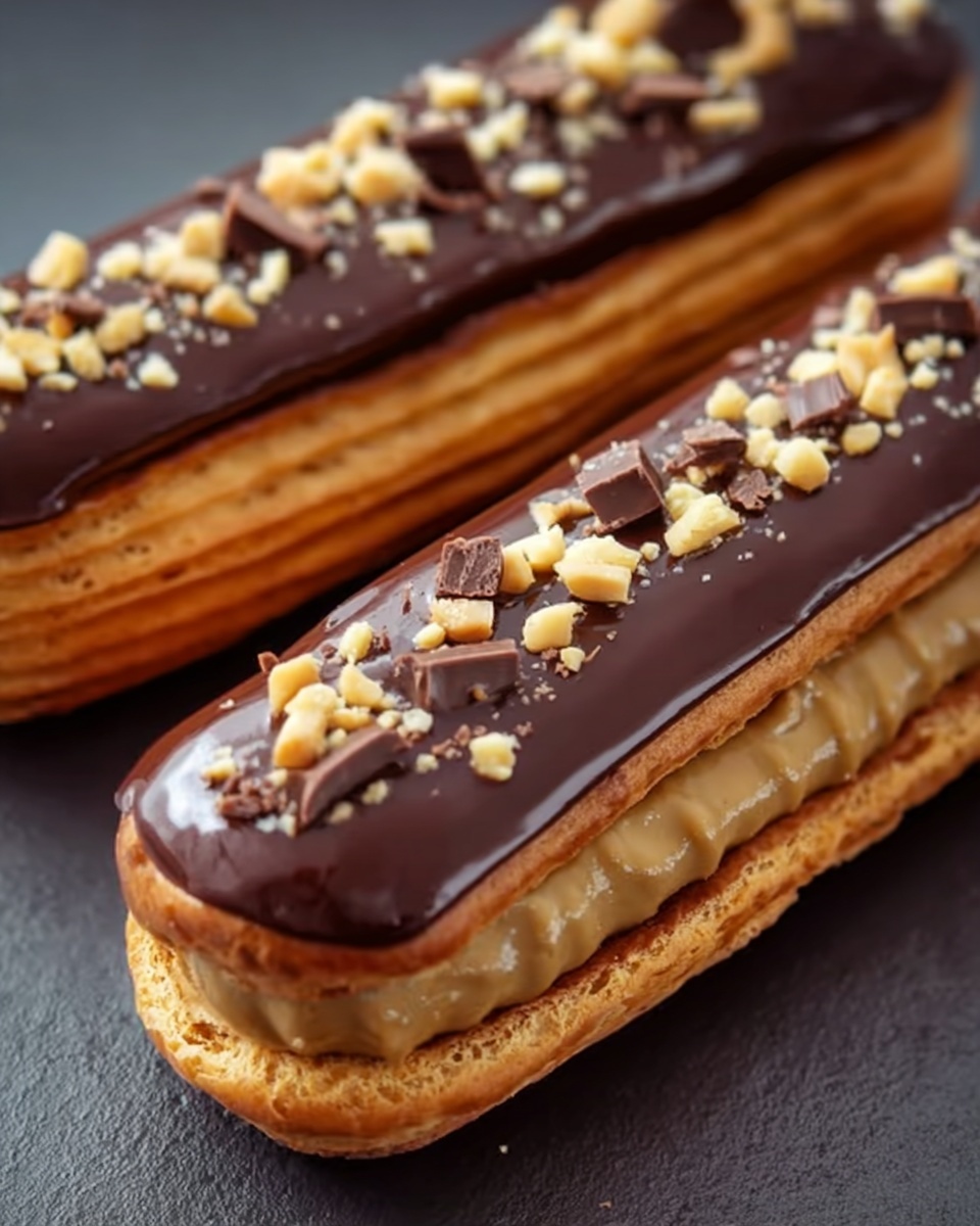 Chocolate Éclairs with Cream Filling and Chocolate Glaze Recipe - Recipe Image