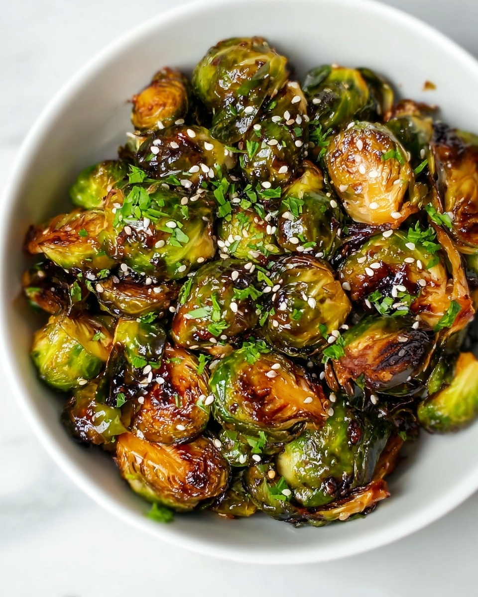 Sweet and Savory Sticky Brussels Sprouts Stir Fry Recipe - Recipe Image