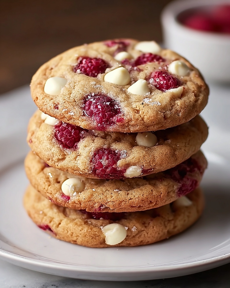 Gooey Raspberry White Chocolate Cookies Recipe - Recipe Image