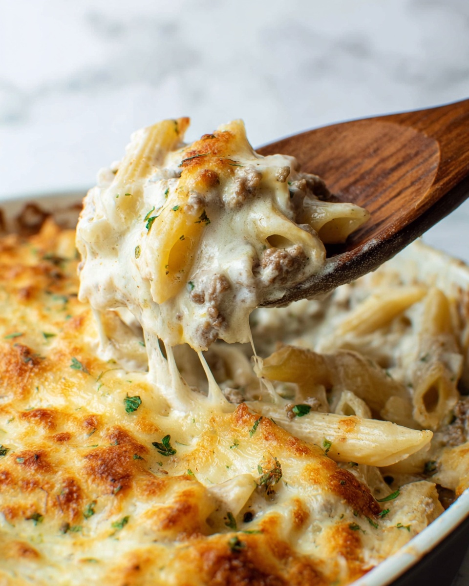 Ground Beef Alfredo Bake Recipe - Recipe Image