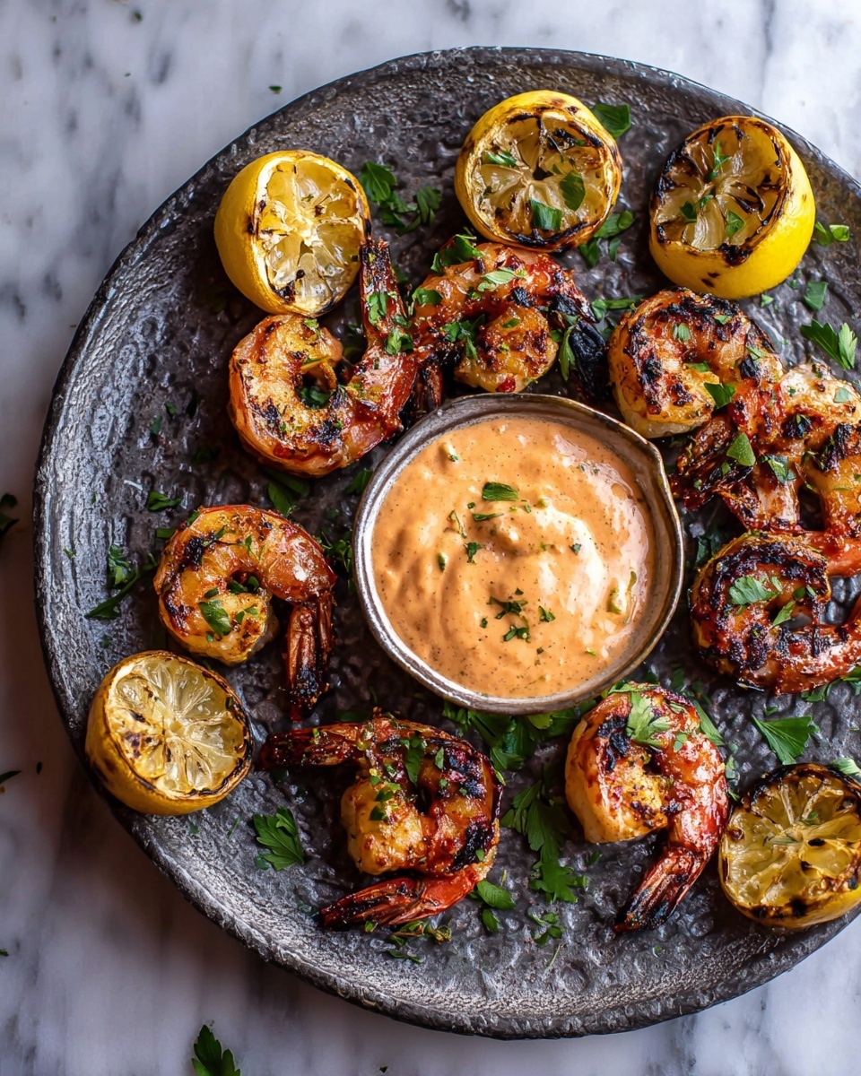 Grilled Garlic Jumbo Shrimp with Citrus Dipping Sauce Recipe - Recipe Image