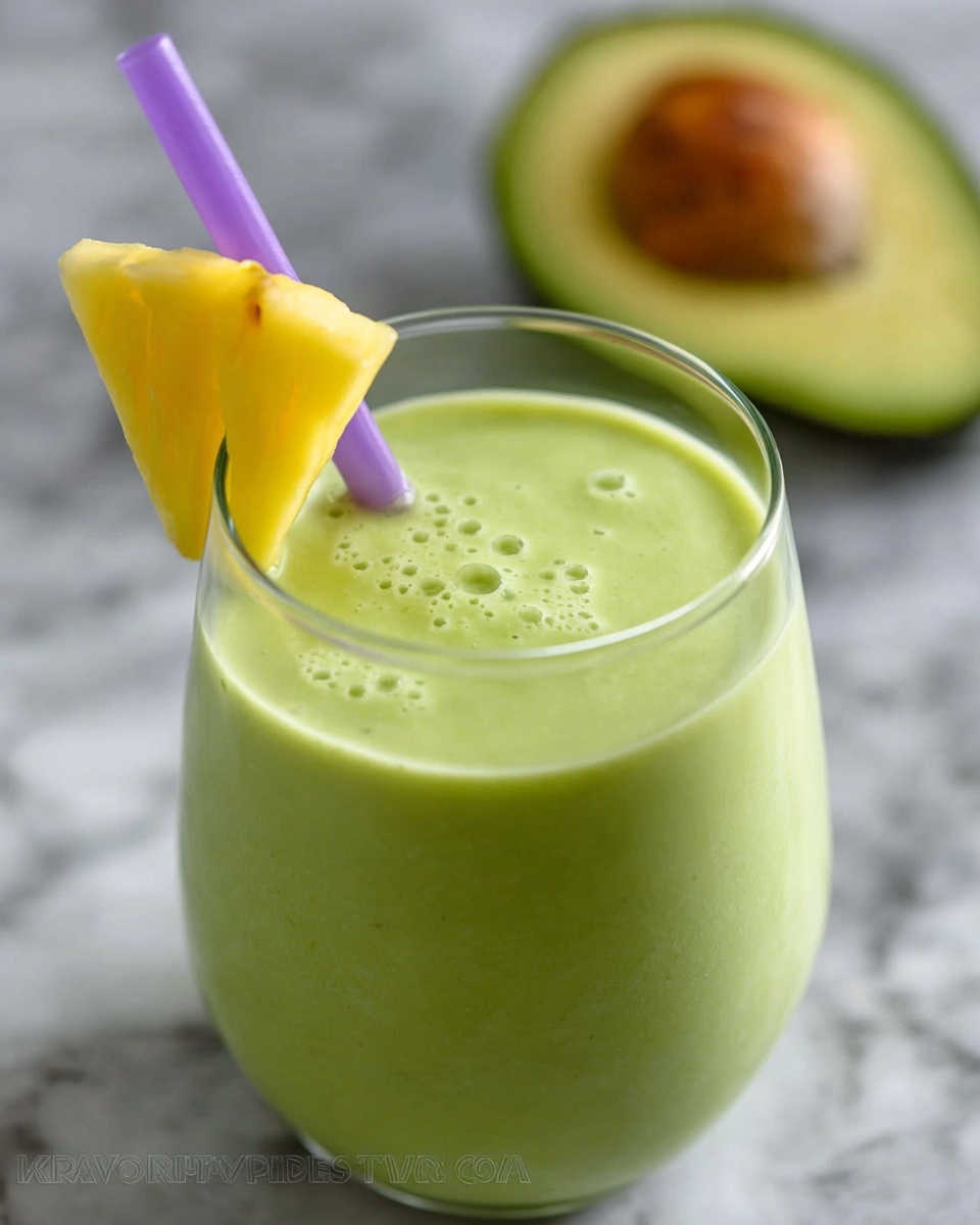 Pineapple Avocado Green Smoothie Recipe - Recipe Image
