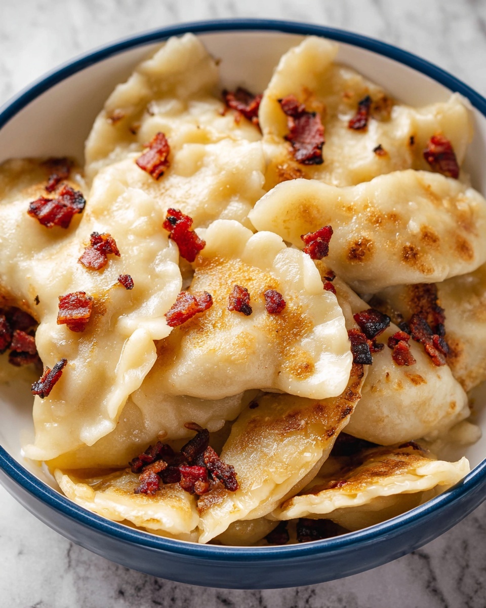 Creamy Bacon and Mozzarella Pierogi Recipe - Recipe Image