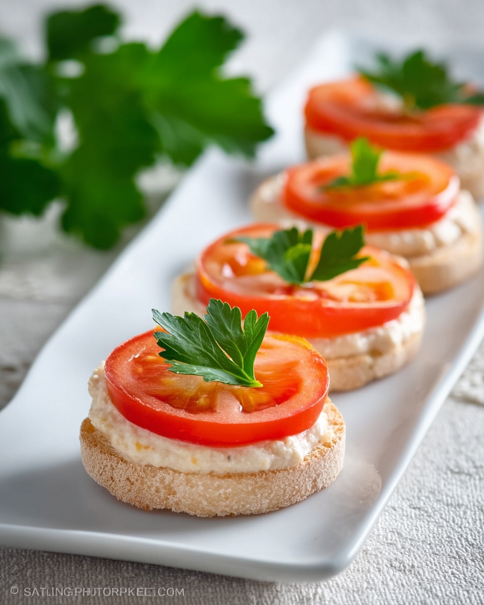 Gouda and Tomato Tea Sandwiches Recipe - Recipe Image