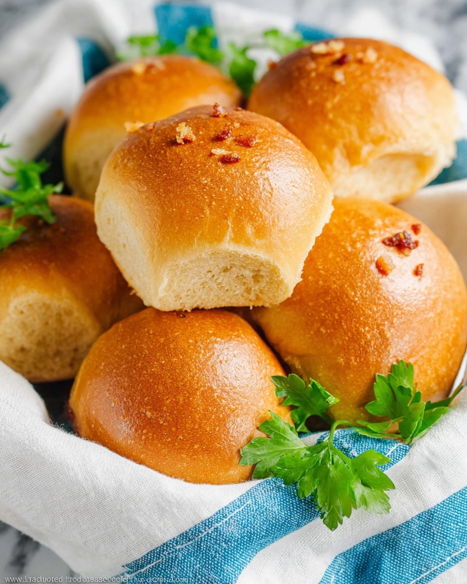 Garlic Pampushki: Soft Ukrainian-Style Garlic Bread Rolls with Bacon Recipe - Recipe Image