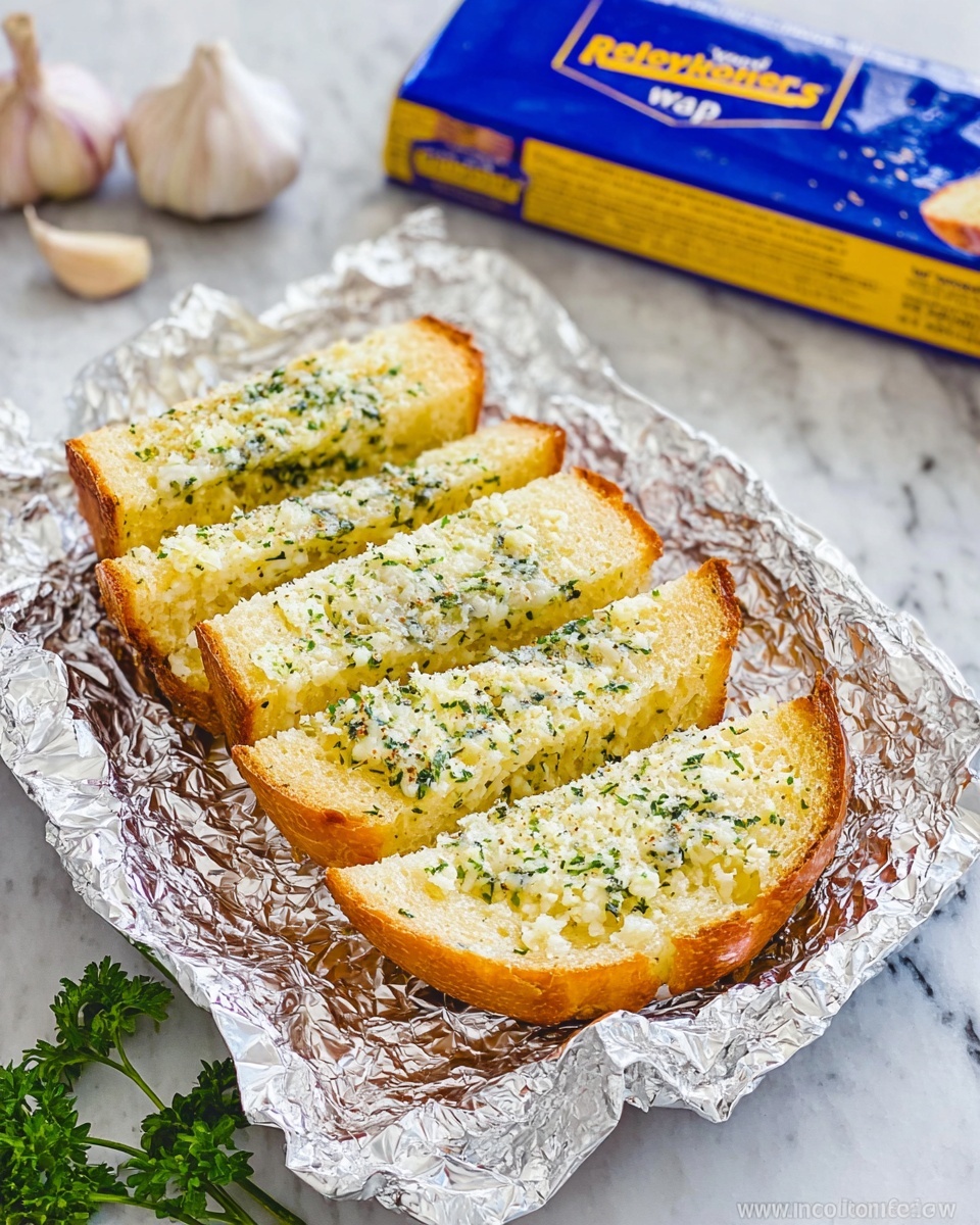 Garlic Bread with Parmesan, Mozzarella, and Fresh Parsley Recipe - Recipe Image