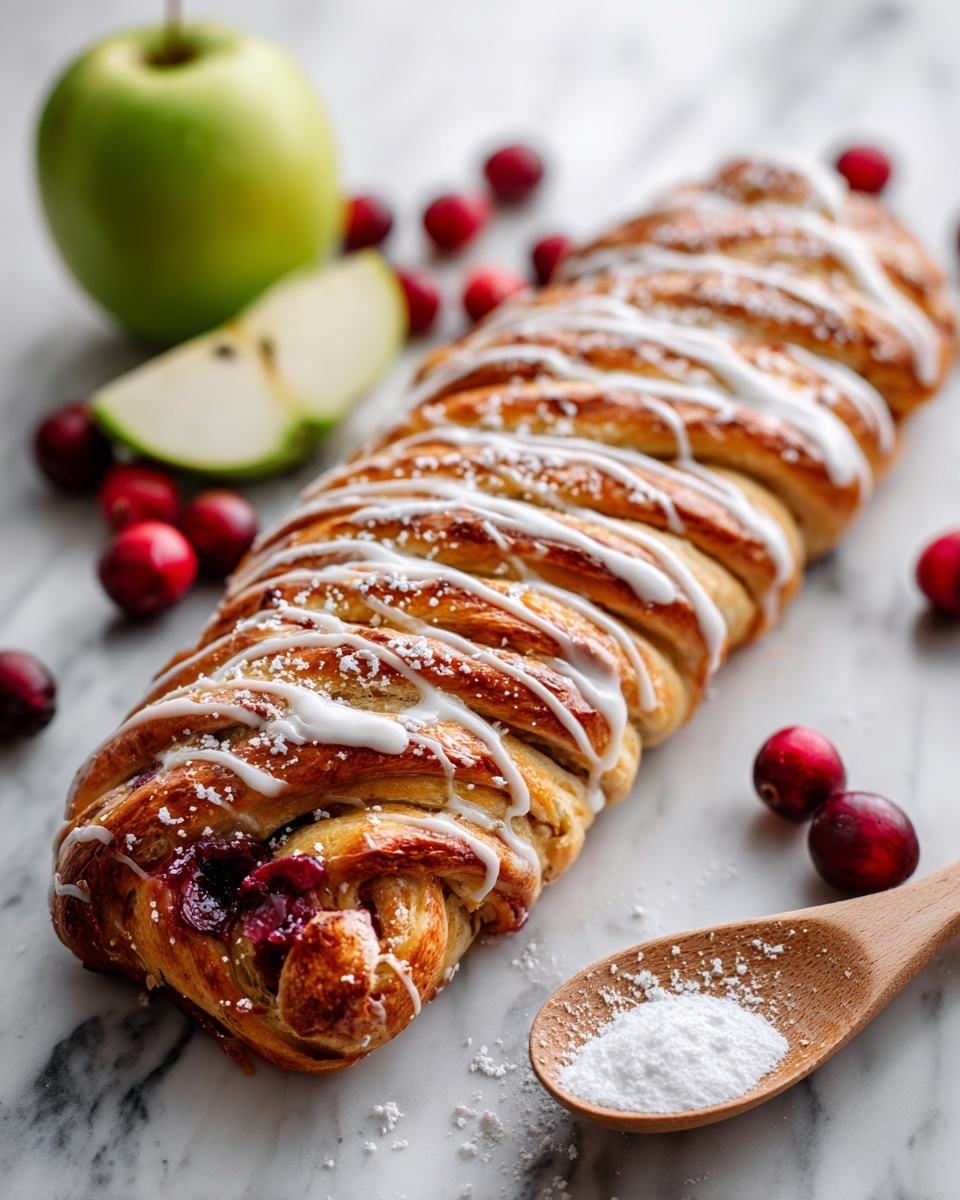 Apple Cranberry Danish Braid Recipe - Recipe Image