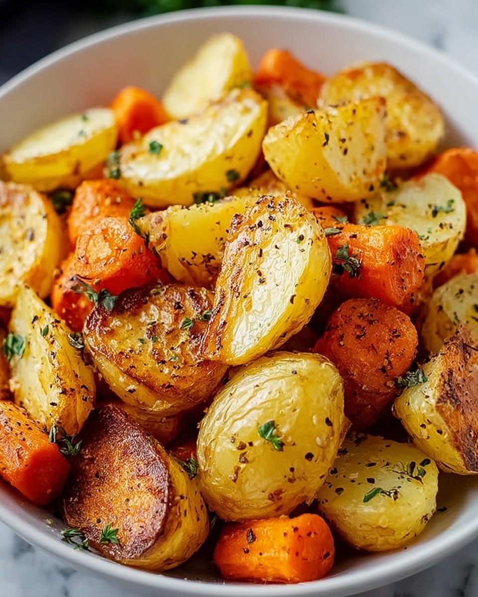 Garlic Herb Roasted Potatoes, Carrots, and Zucchini Recipe - Recipe Image