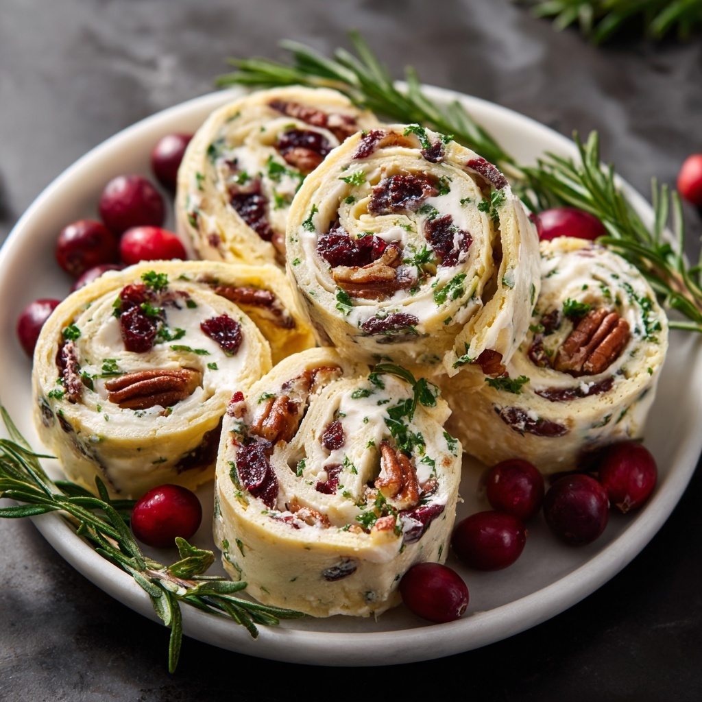 Savory Christmas Cranberry Roll-Ups Recipe - Recipe Image