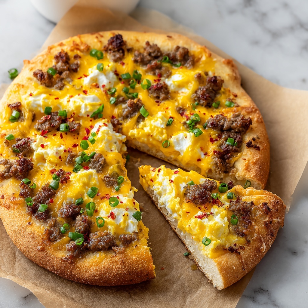 Morning Bliss Sausage & Cheese Breakfast Pizza Recipe - Recipe Image