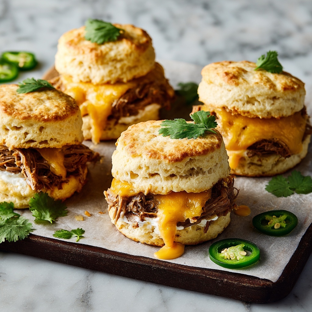 Mini Chicken Queso Biscuit Sliders : Melty, Bold & Bite-Sized Recipe - Recipe Image