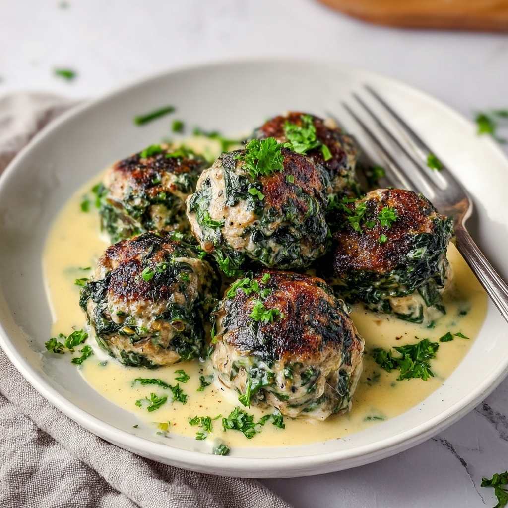 Creamy Spinach Turkey Meatballs Recipe - Recipe Image
