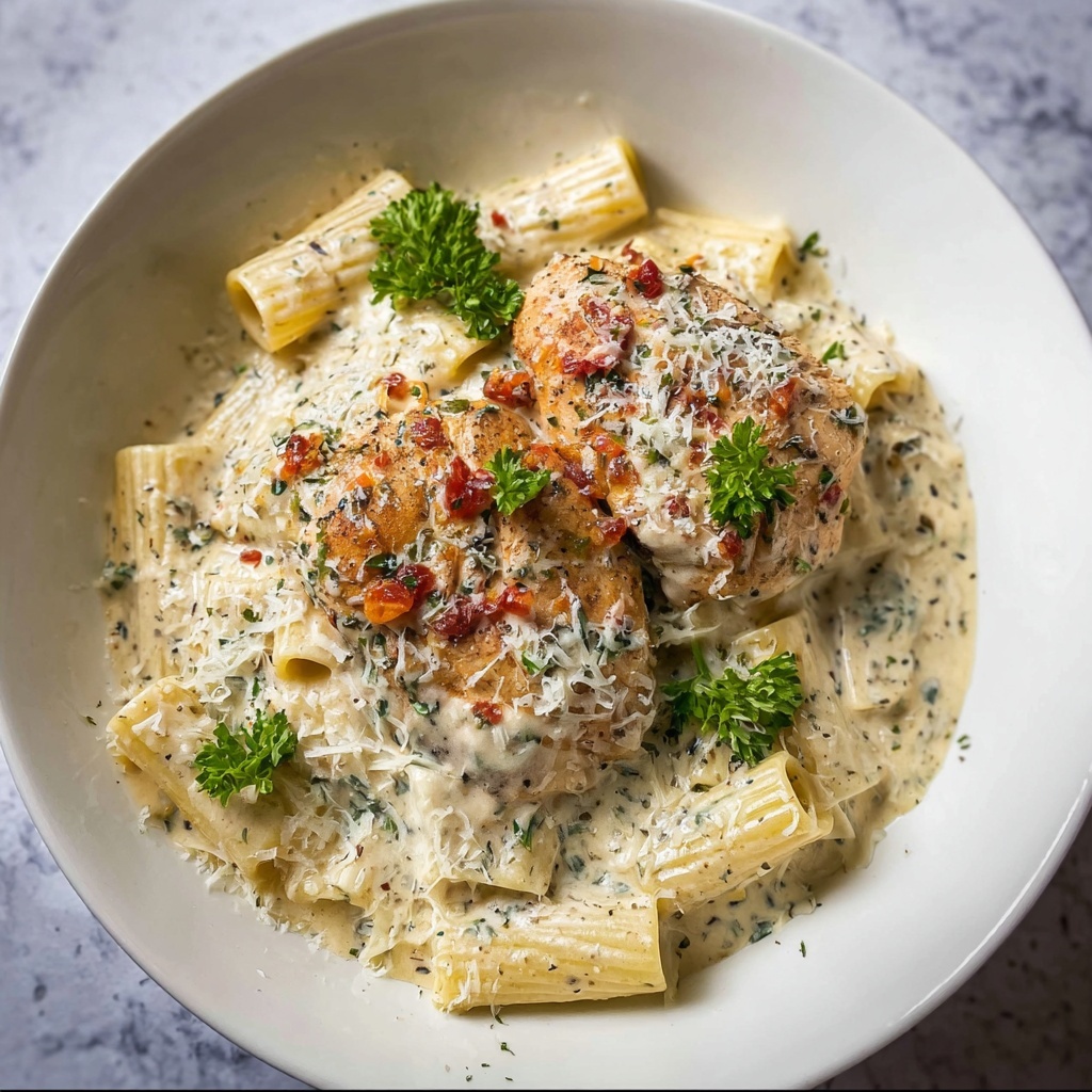 Crockpot Garlic Parmesan Chicken Pasta Recipe - Recipe Image