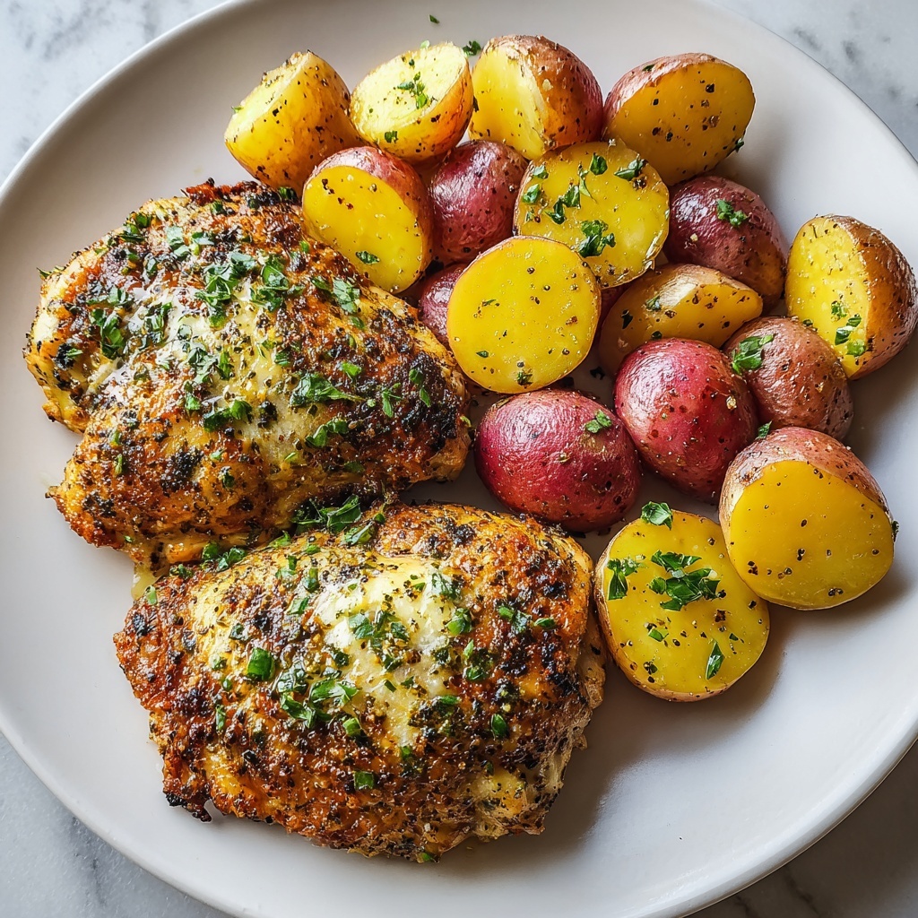 Garlic Parmesan Chicken and Potatoes Recipe - Recipe Image