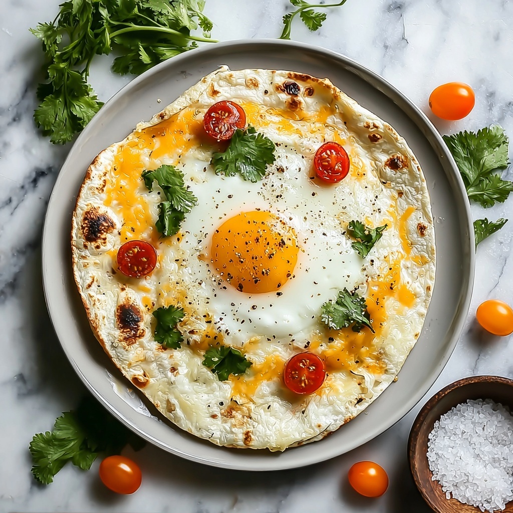 Fried Egg Quesadilla with Salsa and Cheese Recipe - Recipe Image