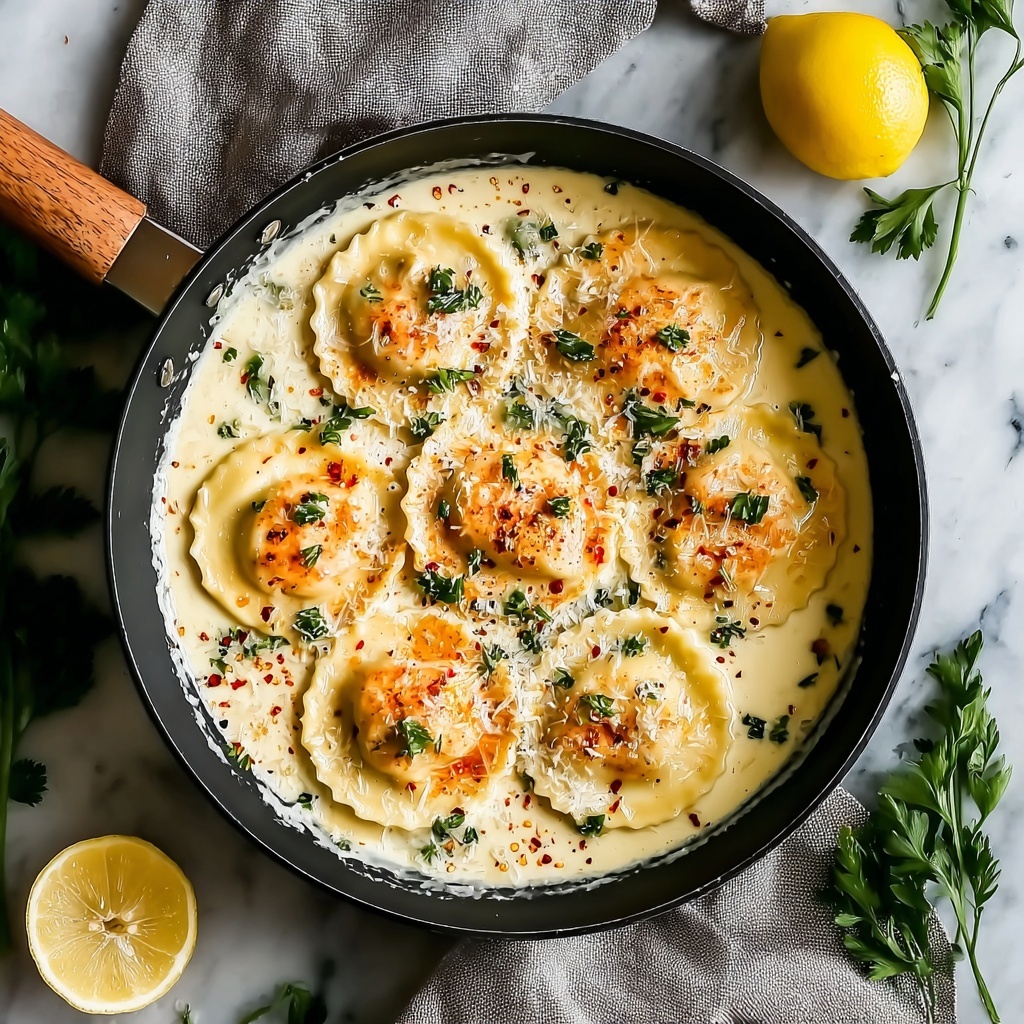 Lobster Ravioli in Zesty Lemon Butter Sauce Recipe - Recipe Image