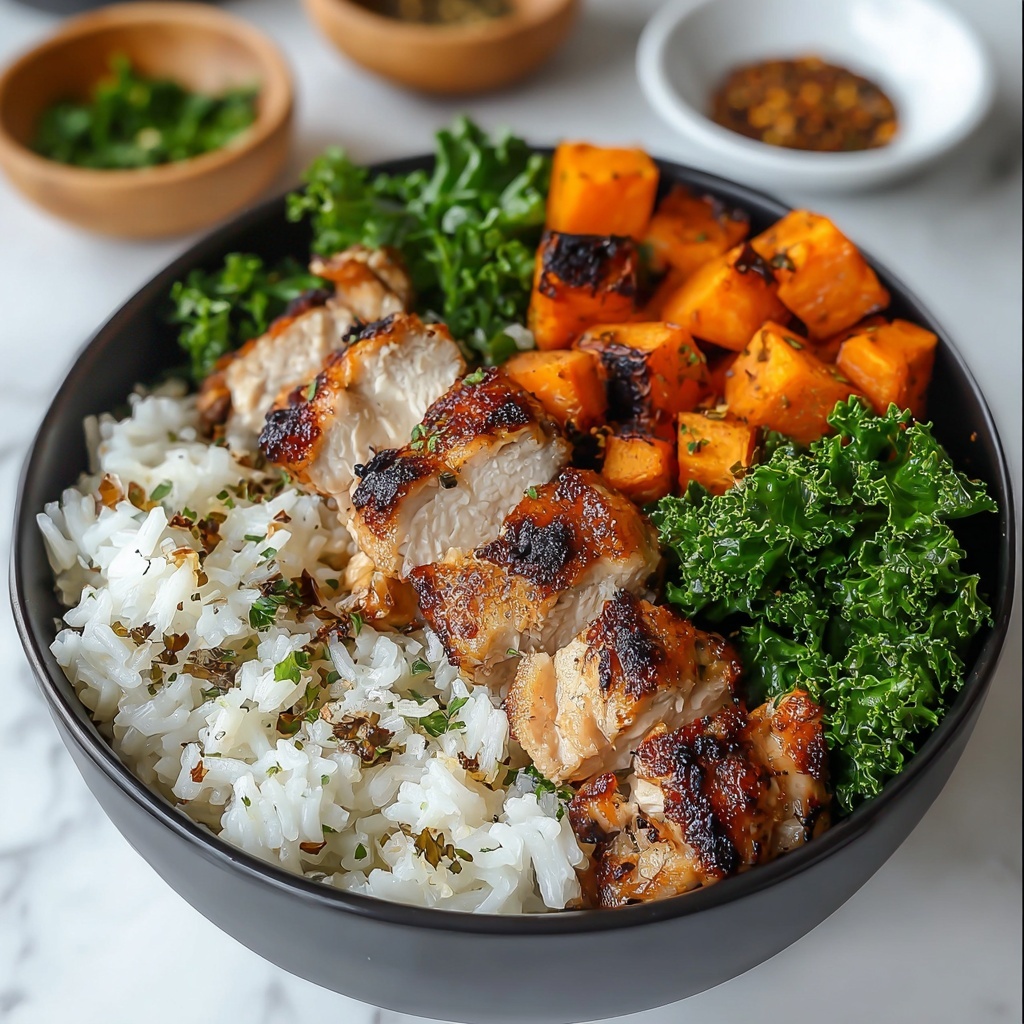 Roasted Sweet Potato, Chicken, Kale, and Rice Bowls Recipe - Recipe Image