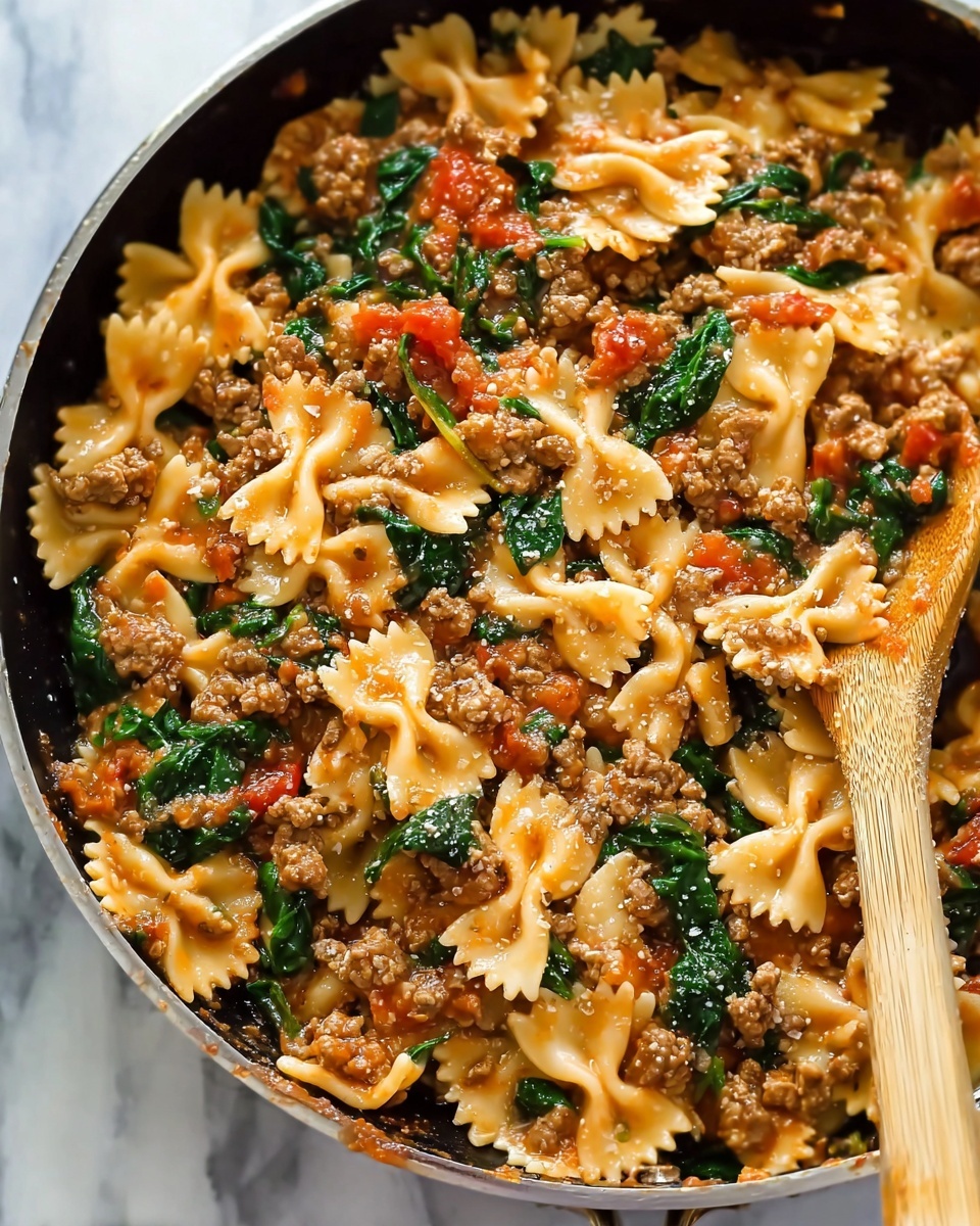 Tomato Spinach Sausage Pasta Recipe - Recipe Image