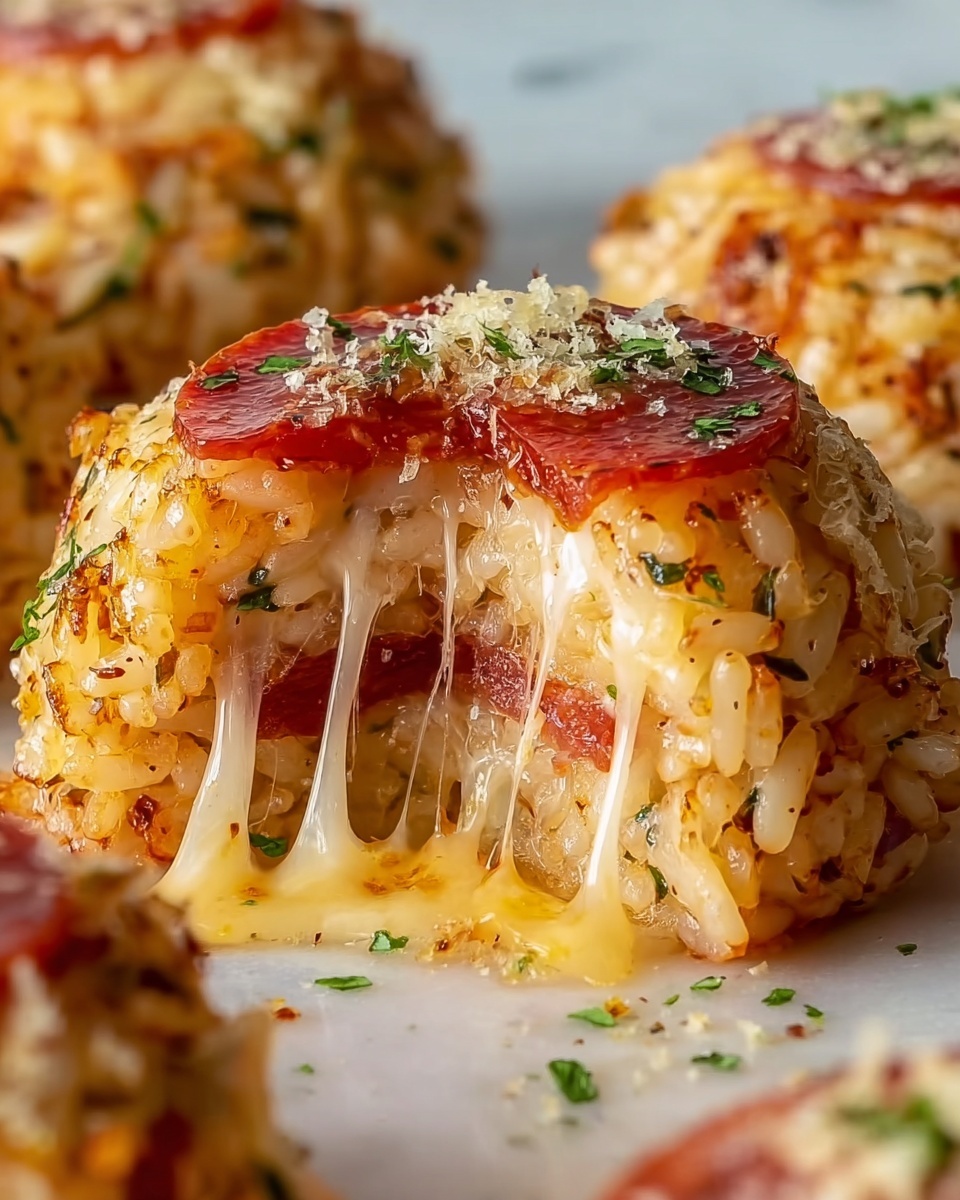 Rice Balls with Cheese and Pepperoni Recipe - Recipe Image