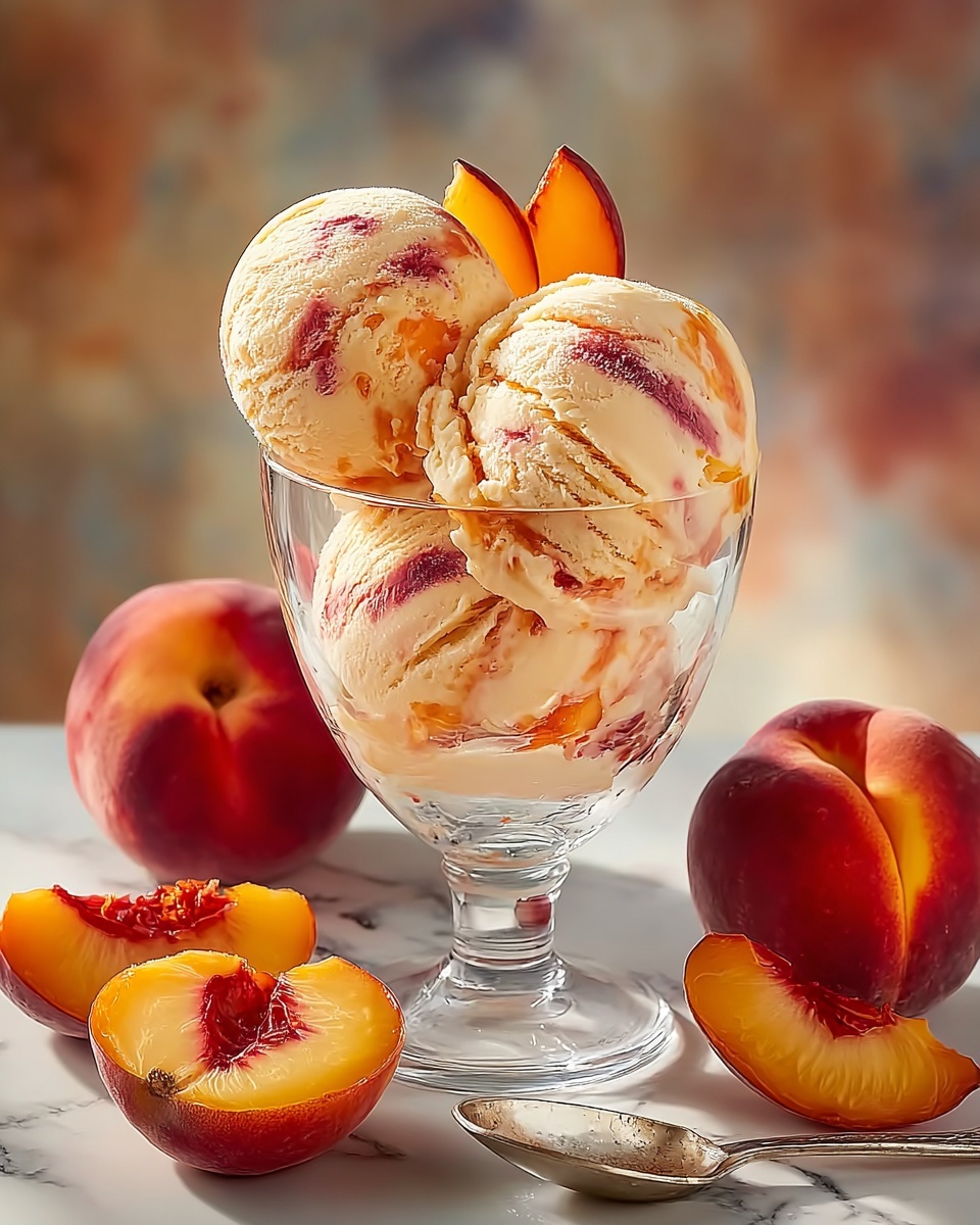 Honey Roasted Peach Frozen Yogurt: A Creamy, Fruity Summer Treat Recipe - Recipe Image