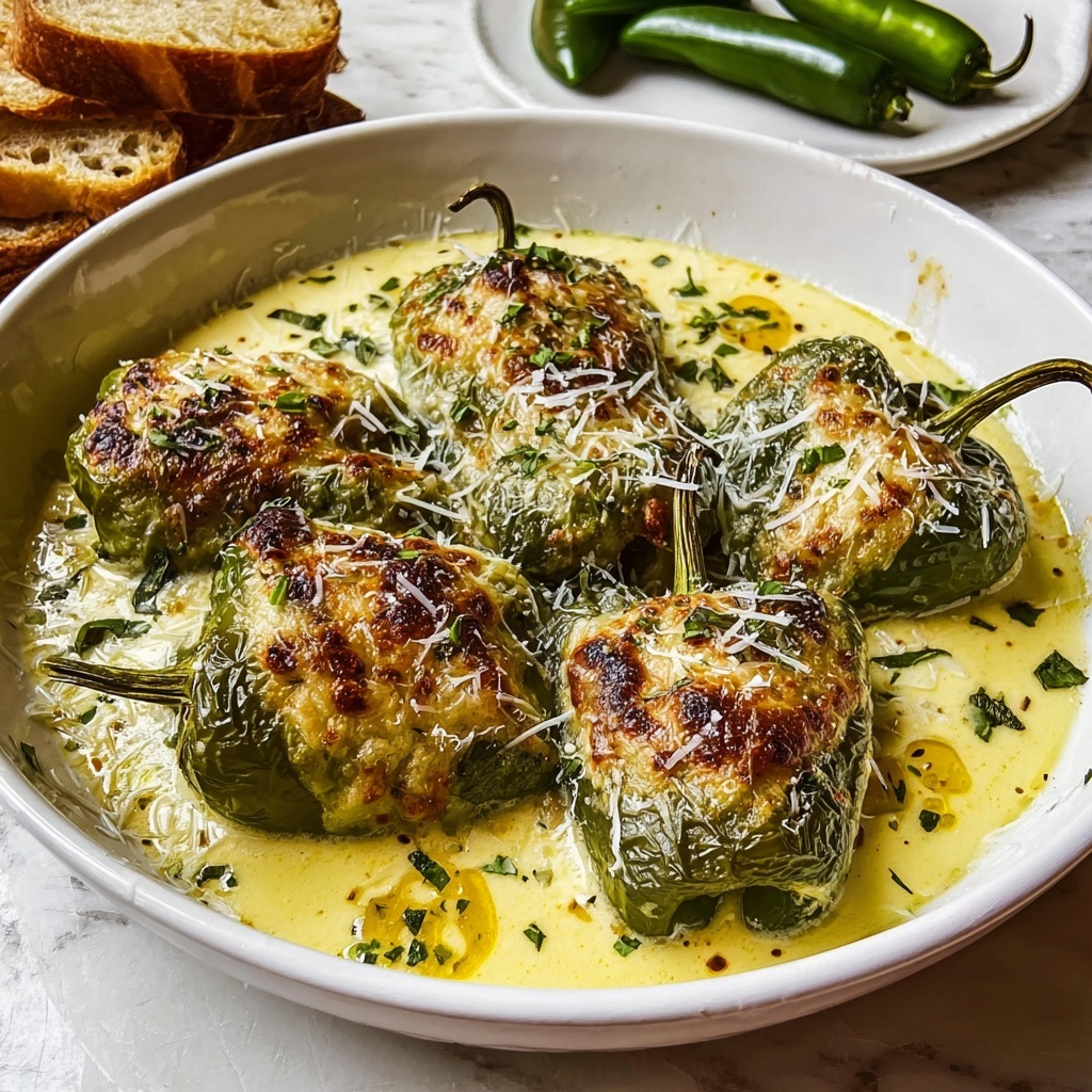 Savory Cheese-Stuffed Banana Peppers Soup Recipe - Recipe Image