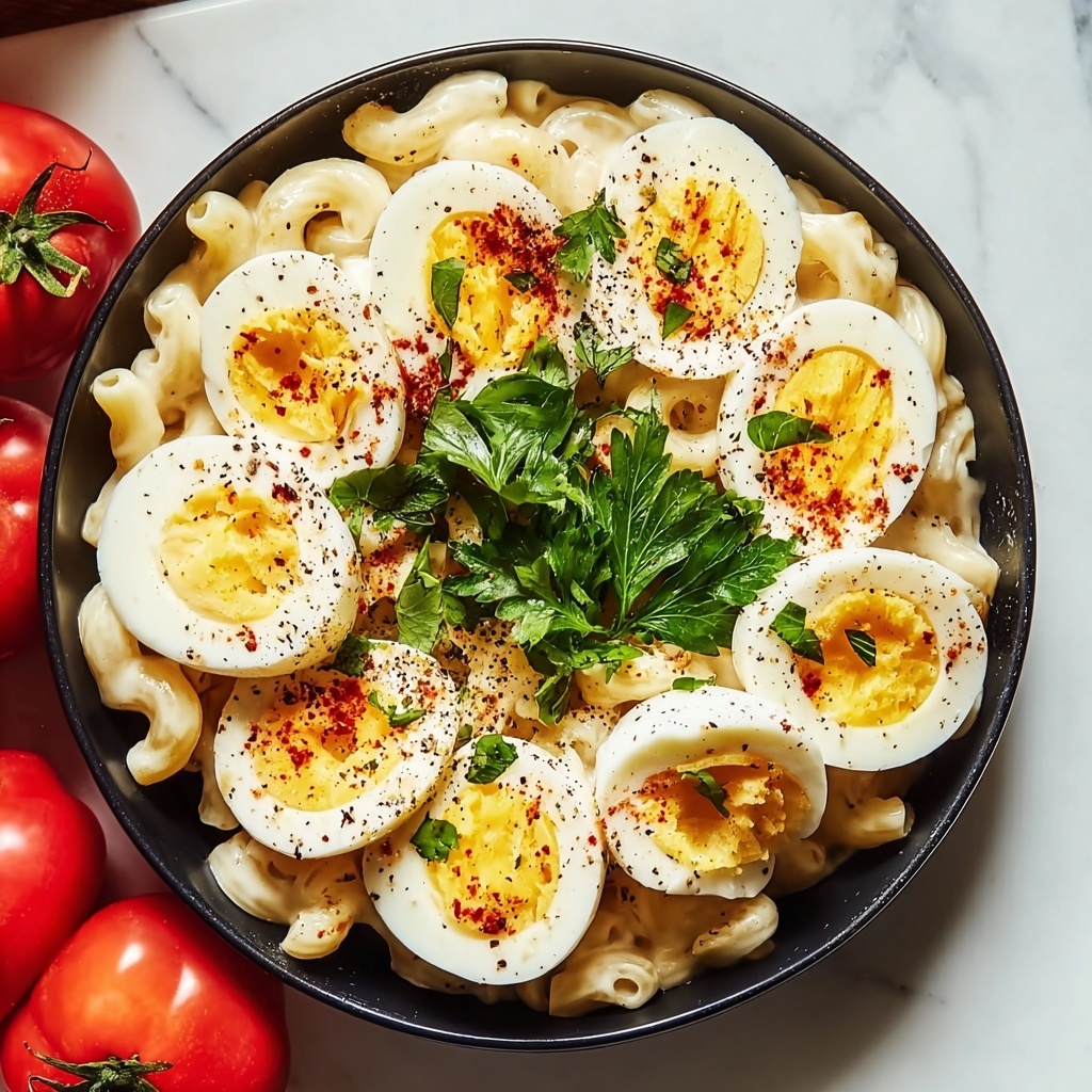 Creamy Deviled Egg Pasta Salad Recipe - Recipe Image