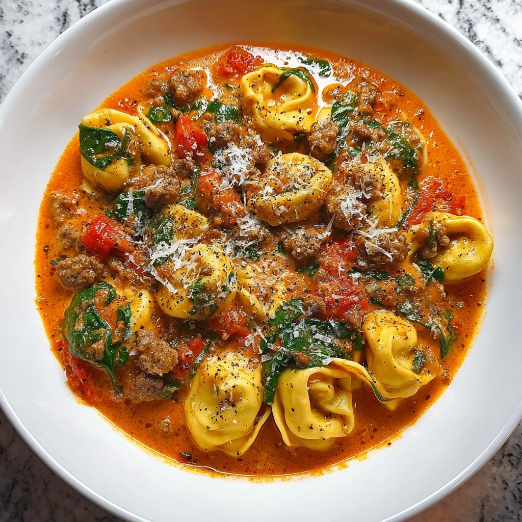 Crockpot Cheese Tortellini and Sausage Recipe - Recipe Image